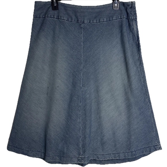 Sundance Chambray Denim Midi Skirt A-Line Womens 12 Blue Boho Country - Picture 2 of 8